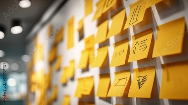 Obraz Complex Workflow Diagram and Business Process Mapping in an Office