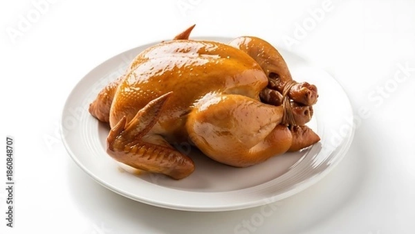 Obraz Roasted chicken on a plate
