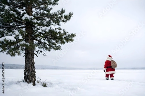 Obraz Minimal Santa Winter Wallpaper