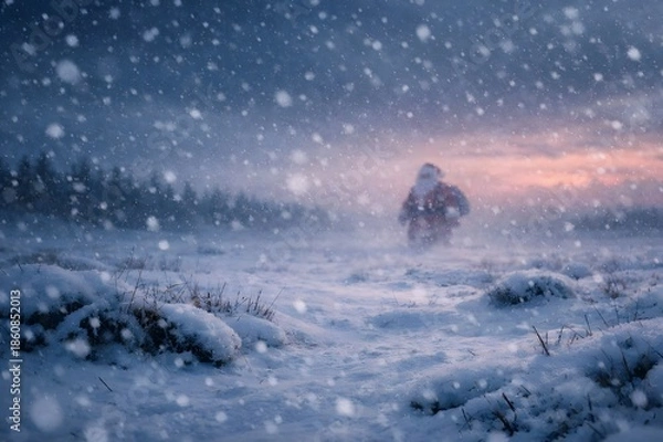 Obraz Winter Snowfall Christmas Wallpaper