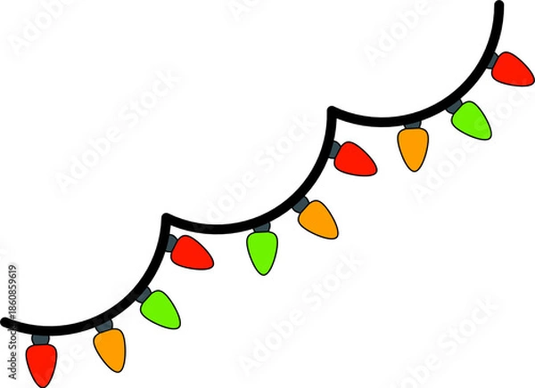 Fototapeta Decorative Festive String Light Illustration