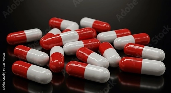 Fototapeta Crimson Capsules: Dark Reflection