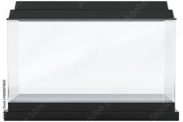 Obraz Aquarium with lid, front view, transparent background