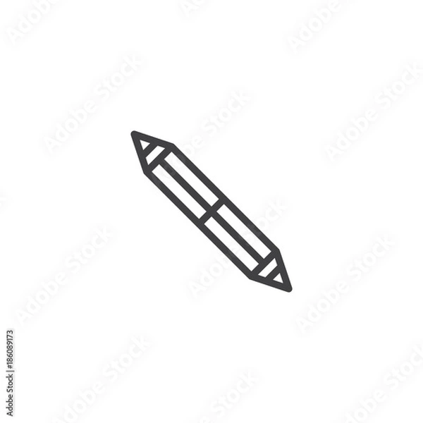 Fototapeta Pencil line icon, outline vector sign, linear style pictogram isolated on white. Pen symbol, logo illustration. Editable stroke