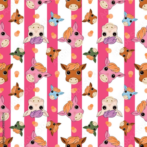 Obraz seamless pattern with funny animals