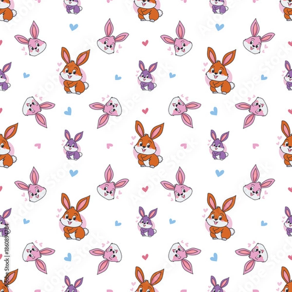 Obraz seamless background with rabbit