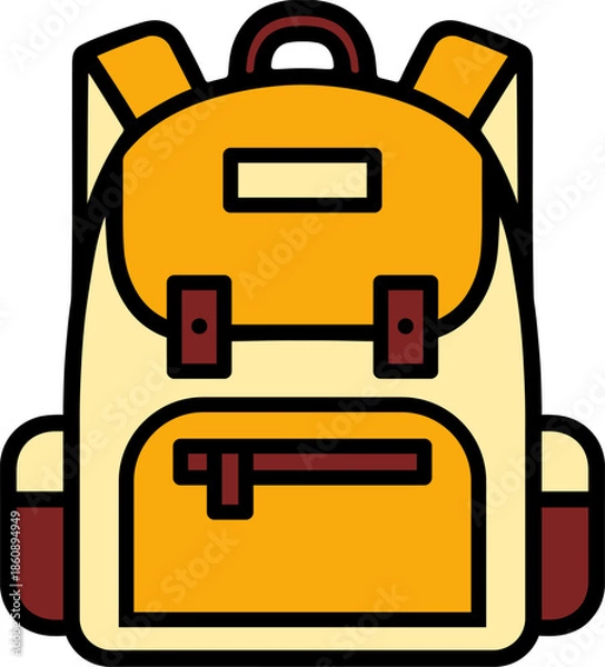 Fototapeta School Backpack and Educational Vector Icon