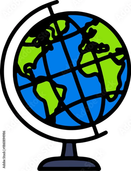 Obraz Educational World Globe Geography Vector Icon