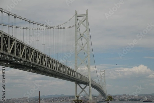 Obraz 巨大な吊り橋と青空の風景