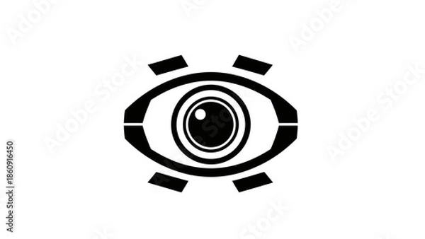 Obraz Abstract Digital Eye Icon with Gear Elements Symbolizing Vision and Technology
