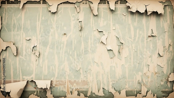 Obraz Peeling paint on a weathered wall surface