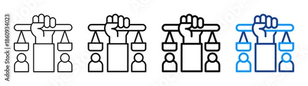 Obraz Fairness Icon Different Style Outline Collection Set
