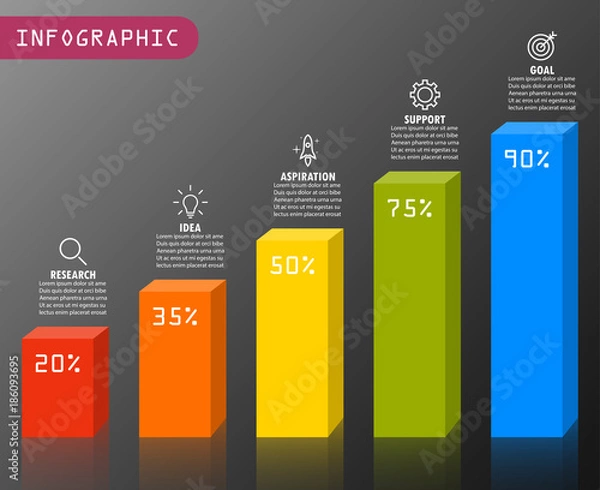 Obraz Infographic elements in modern fashion with bar chart