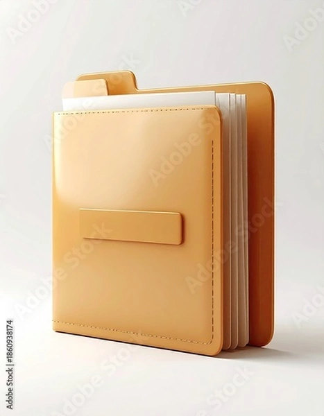 Obraz A digital file folder icon with documents inside