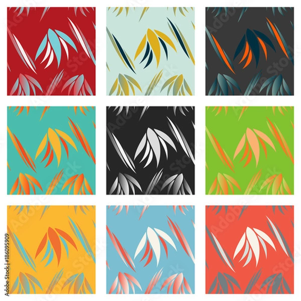 Fototapeta Set of patterns icons .Collection of swatches memphis patterns - seamless. Retro fashion style 80-90s. Abstract patters for wall