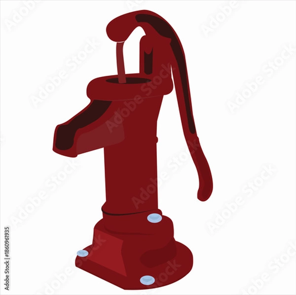 Obraz manual well pump tool. A handpump