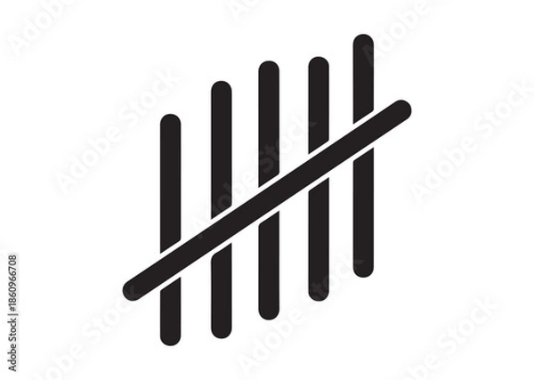 Obraz Tally marks icon, Tally marks silhouette vector