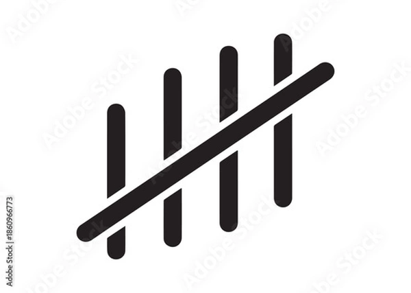 Obraz Tally marks icon, Tally marks silhouette vector