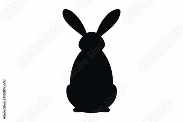 Obraz Easter bunny silhouette vector, Rabbit silhouette vector, jumping rabbit, isolated on white background