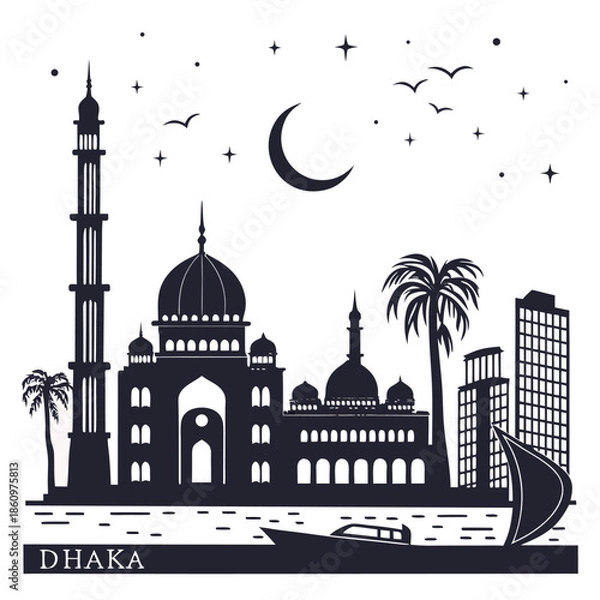 Obraz taj mahal vector illustration