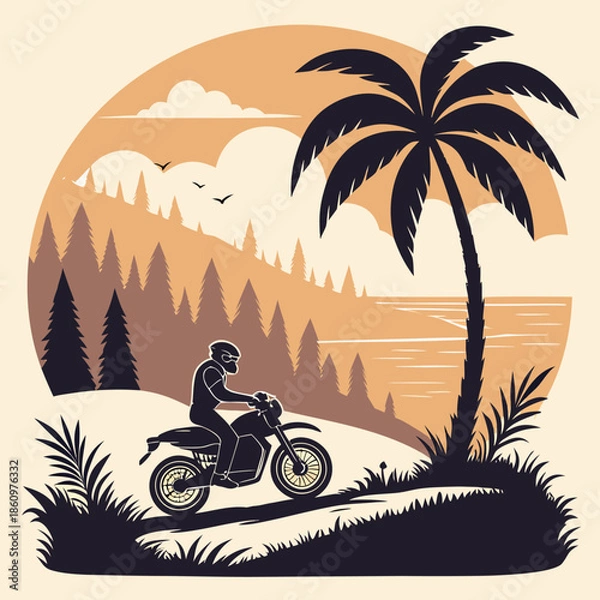 Obraz motorcycle on the beach