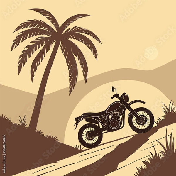 Obraz motorcycle on the beach