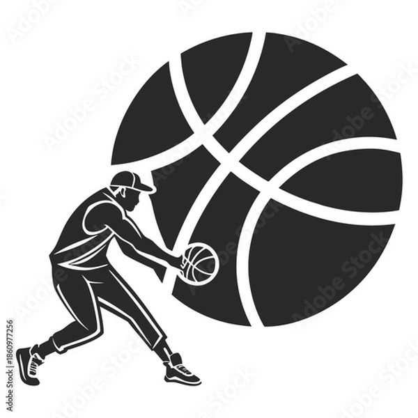 Obraz basketball player silhouette vector