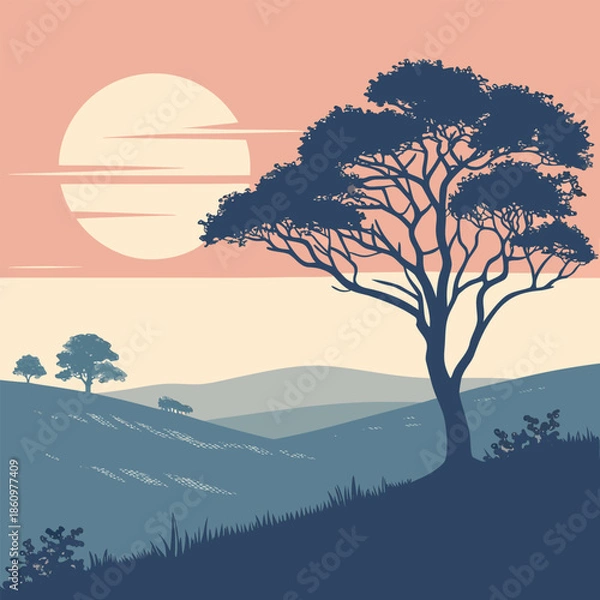 Obraz landscape with trees