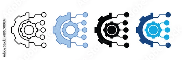 Fototapeta System Icon Set Multiple Style Collection
