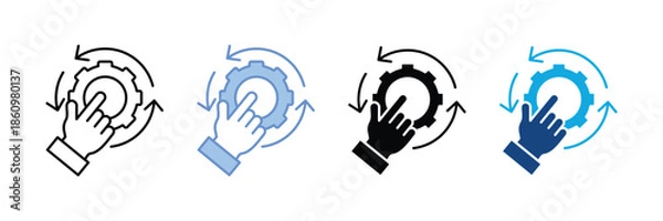 Fototapeta Operation Icon Set Multiple Style Collection
