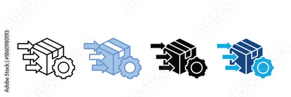 Fototapeta Logistics Process Icon Set Multiple Style Collection
