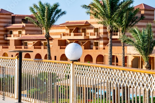 Obraz white round lights on blurred sky background with white cloud