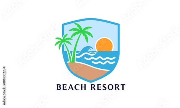 Obraz Elegant Beach Resort Logo Design