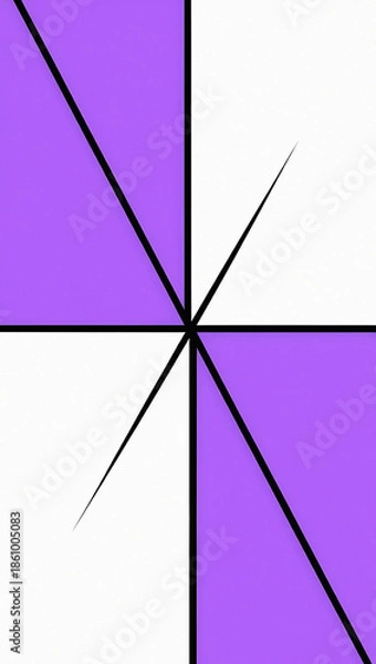 Obraz Geometric pattern with purple and white sections and black lines