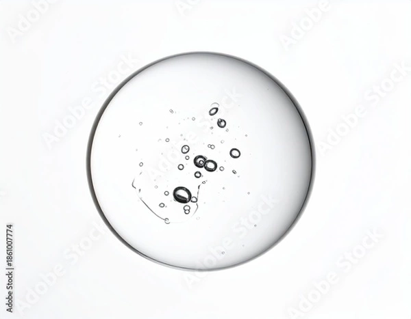 Fototapeta Clear gel drop with bubbles