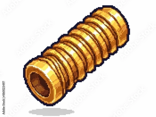 Obraz 金色のコイル　ピクセルアート　イラスト素材