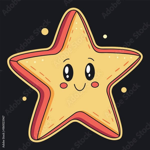 Obraz Cute Star Cartoon Vector Illustration