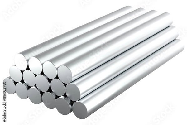 Obraz Stainless Steel Round Bars, transparent background