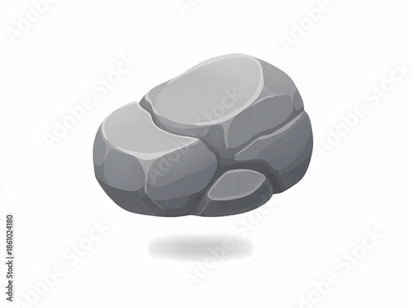 Obraz 灰色岩のイラスト,白い背景に単独で存在