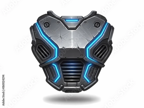 Obraz サイバーパンク装甲 未来的なデザイン 白背景