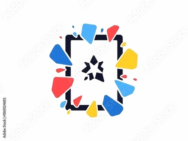 Obraz デジタルタブレット デザイン 白背景 イラスト