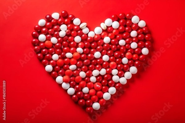 Obraz red heart on a white background