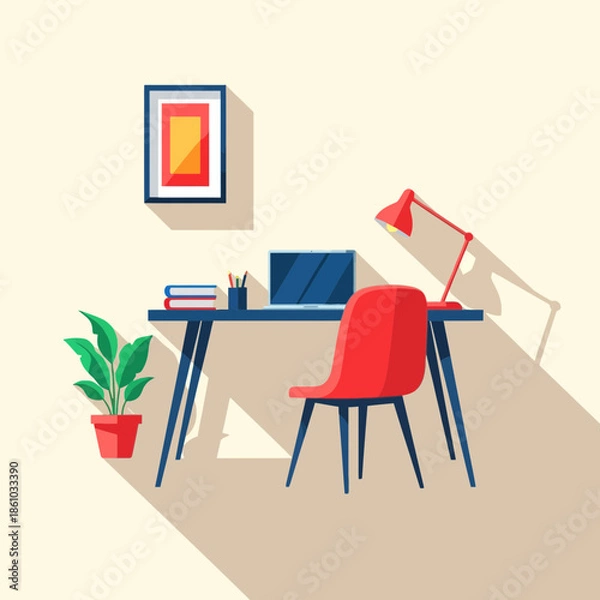 Obraz Minimalist Workstation Ready for Creative Projects