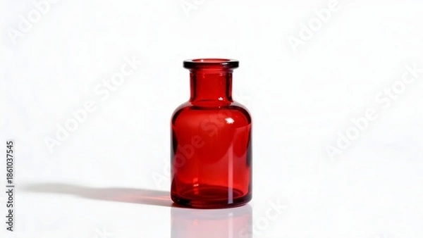Obraz RedGlassBottleOnWhiteBackground