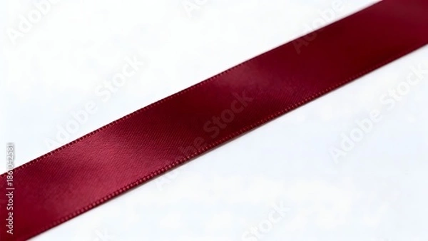 Obraz Red Satin Ribbon Closeup