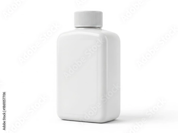 Obraz White plastic bottle isolated on white background