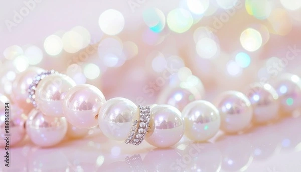 Fototapeta パステルカラーのカラフルなビーズ、ガラス玉の背景画像　きれいでかわいいグラフィックス素材　明るいスタジオ照明の反射光