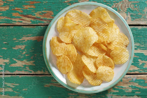 Obraz Potato chips on a plate