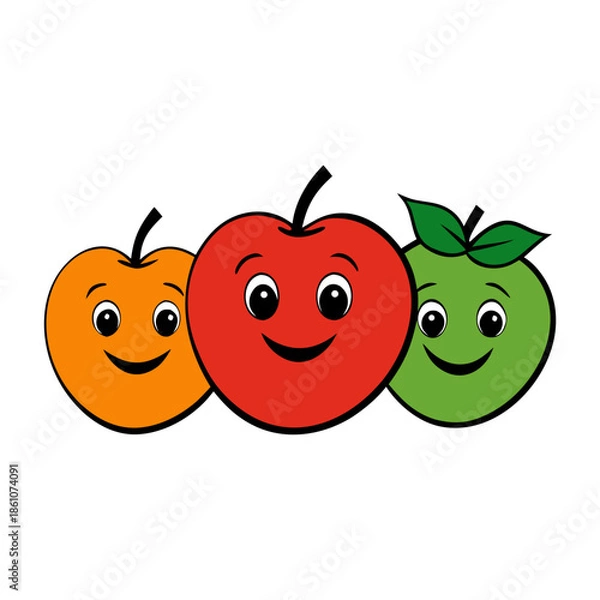 Obraz funny apple cartoon