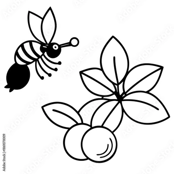 Obraz black and white currant